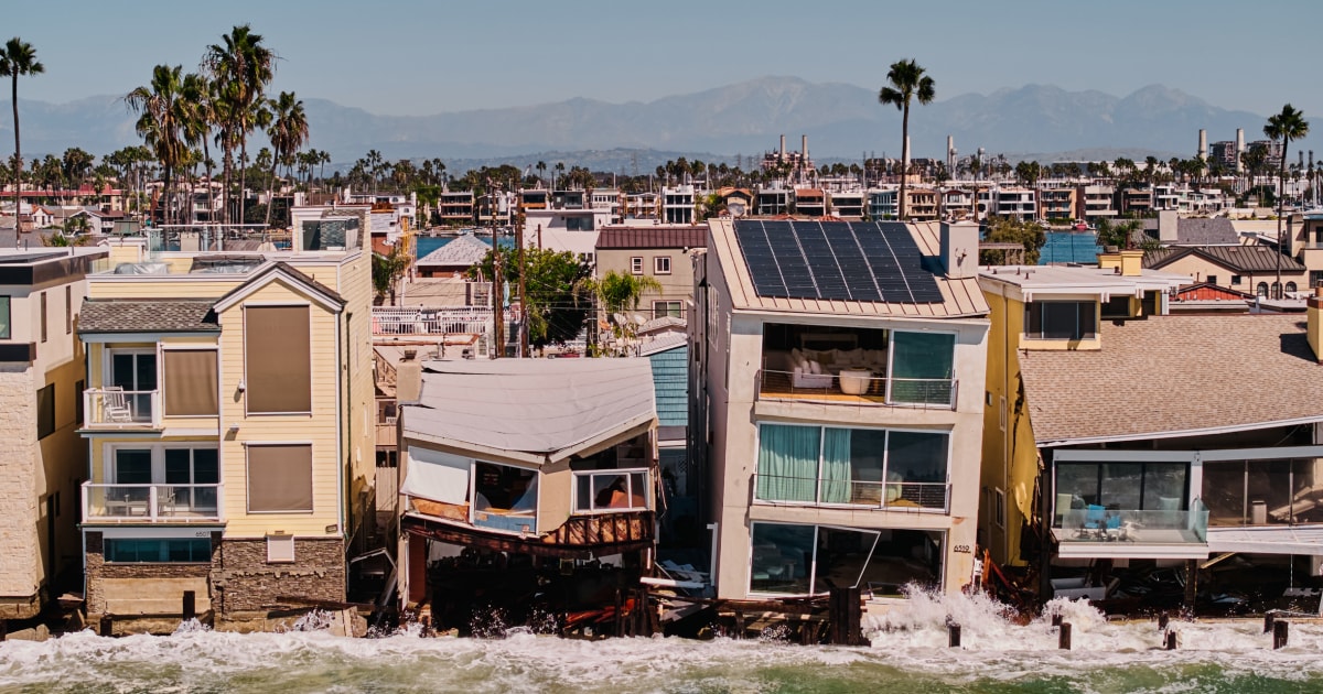 Beachfront homes destroyed as California coastal erosion and El Nino bring historic flooding
