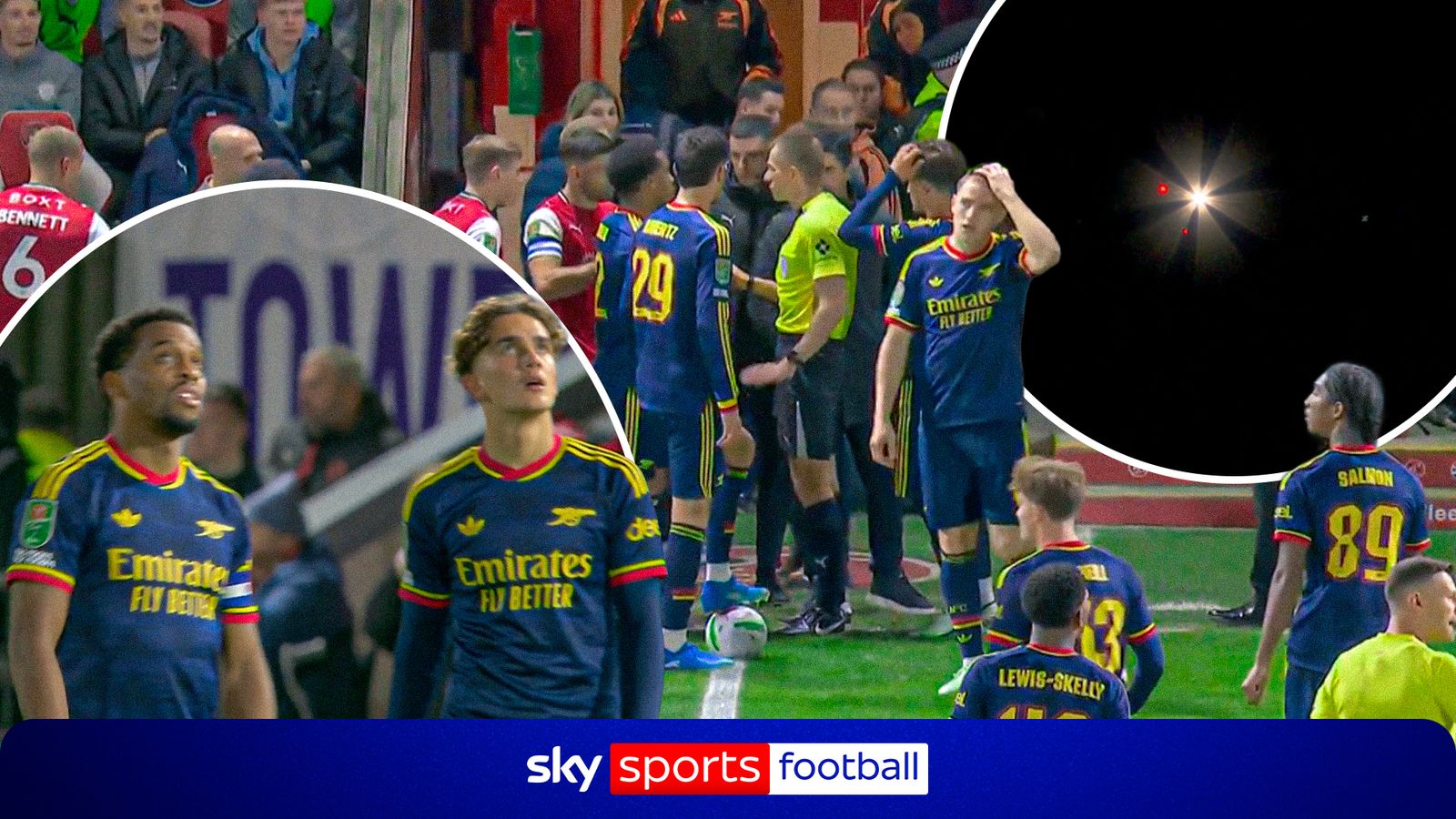 Bizarre scenes! Drone stops play two minutes into Fleetwood-Arsenal tie