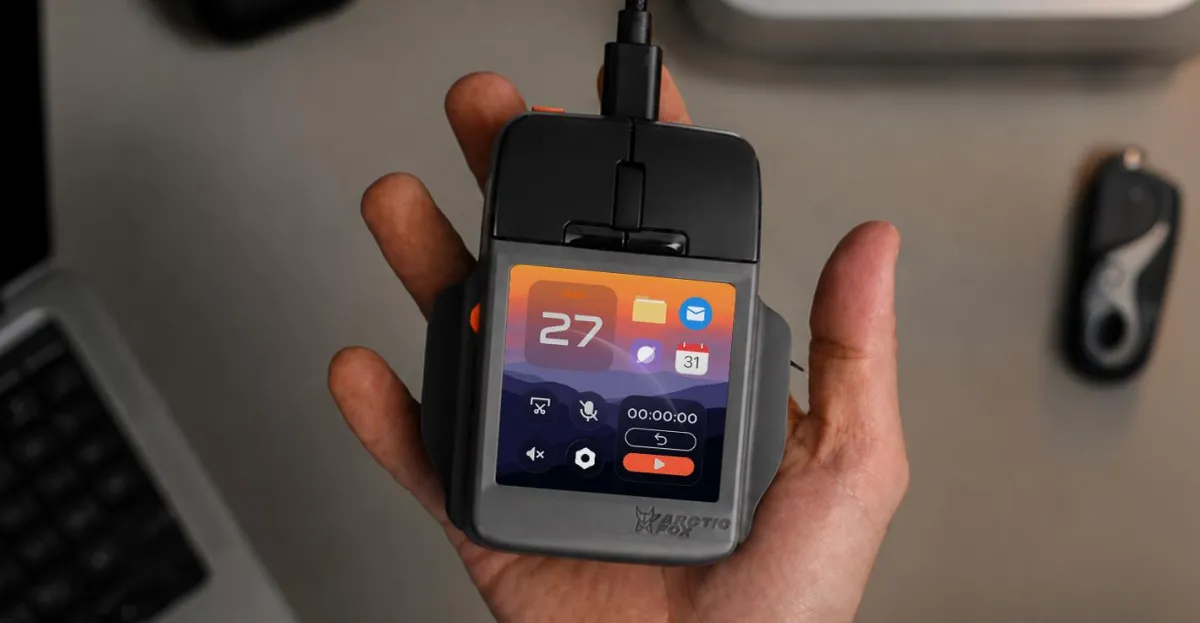 The Super Mouse puts a touchscreen macro pad under your hand