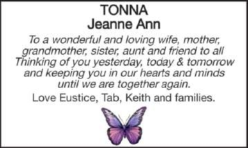 Tonna, Jeanne Ann | Tributes & Funerals